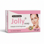 Jolly soap packaging with a woman's face on a white background