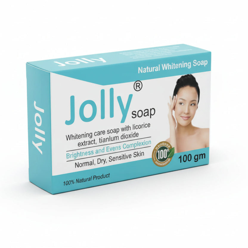Jolly soap packaging with a woman's face on a white background